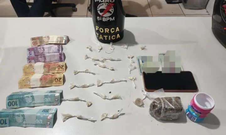Força Tática prende mulher por tráfico de drogas